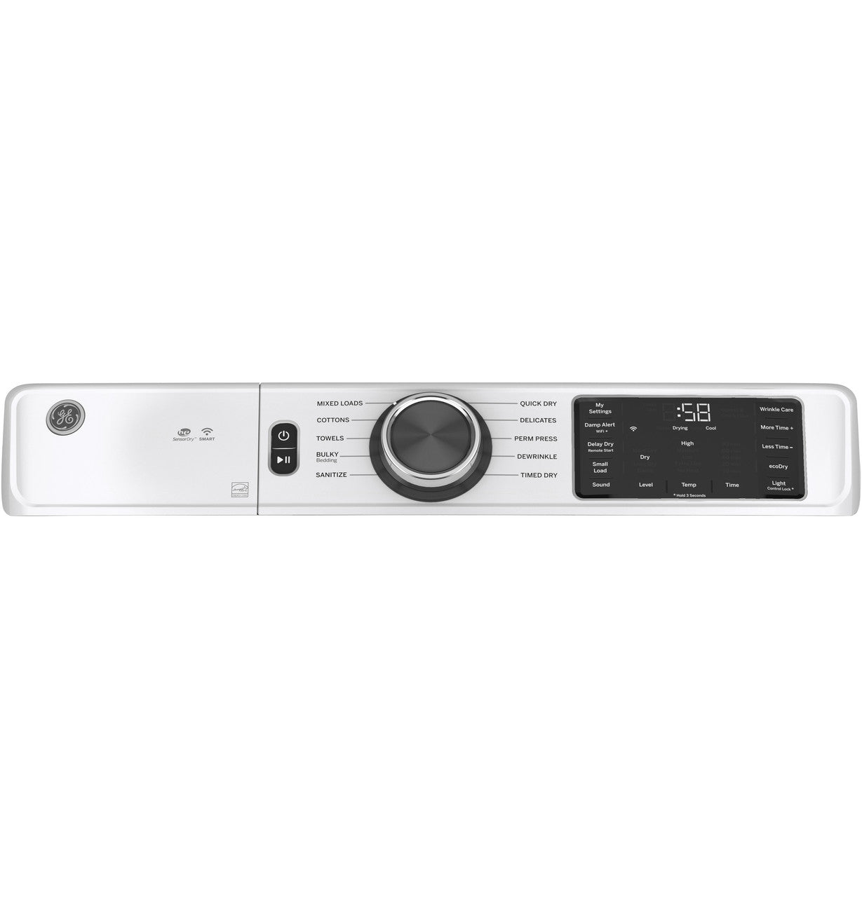 GE 7.8 Cu. Ft. FL E Dry White-GFD55ESSNWW