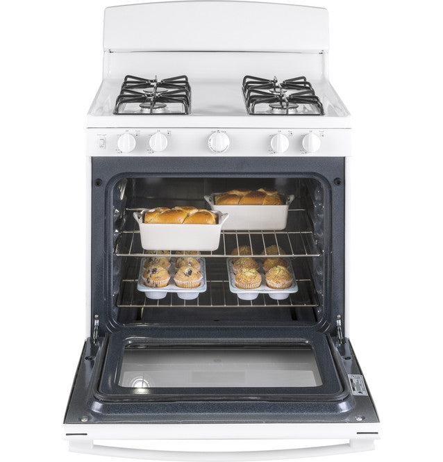 GE 30" FS G Range White-JGBS30DEKWW