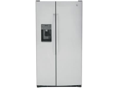 GE 25.3 Cubic Foot Side-by-Side Refrigerator with 4 Glass Shelves-GSS25GYPFS