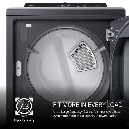 LG 7.3 CF Electric Dryer, Wi-Fi, Easy Load, AI Sensor Dry - Black Matte-DLE8400BE