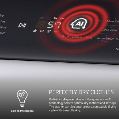 LG 7.3 CF Electric Dryer, Wi-Fi, Easy Load, AI Sensor Dry - Alpine White-DLE8400WE