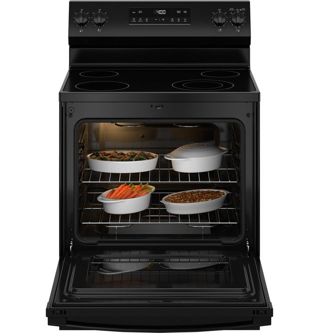 GE 30 Inch Freestanding Electric Range with 5.3 Cubic Foot Oven-GRF400SVBB