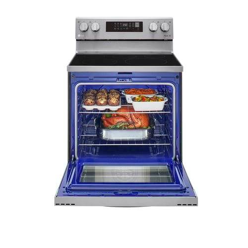 LG 6.3 CF / 30" Electric Range, Convection, Air Fry, ThinQ - Stainless-LREL6323S
